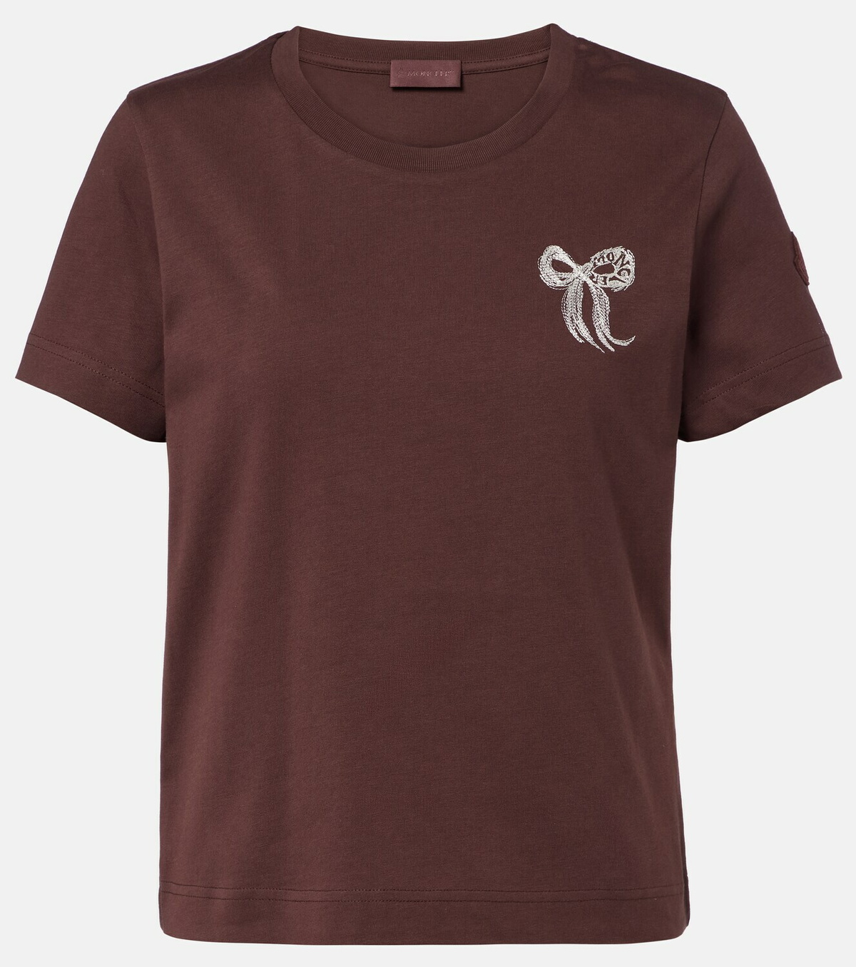 Moncler Embroidered cotton jersey T-shirt