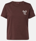 Moncler Embroidered cotton jersey T-shirt