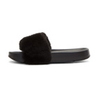 Baja East Black Fila Edition Shearling Drifter Slides