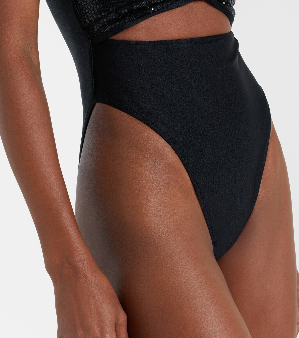 Adriana Degreas Cutout sequined swimsuit