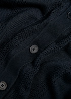 Lestrange Textured Pointelle-knit Shirt Navy