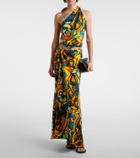 Christopher Esber Printed draped silk top