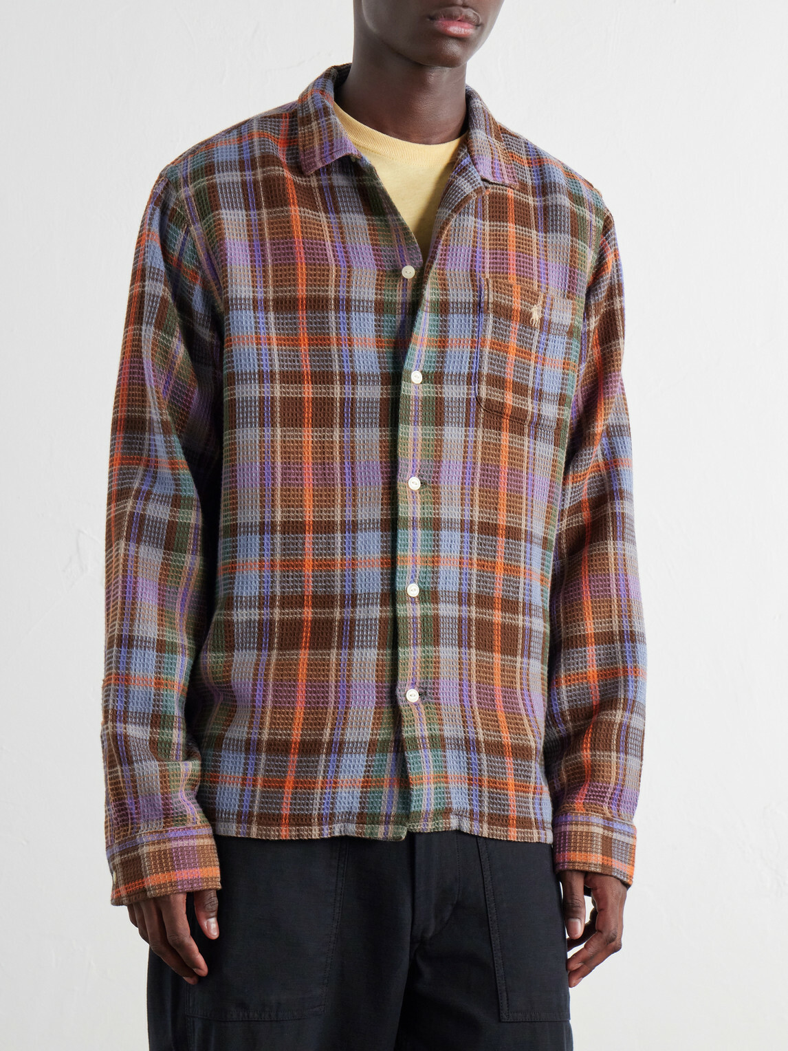 Polo Ralph Lauren - Checked Cotton-Waffle Shirt - Brown