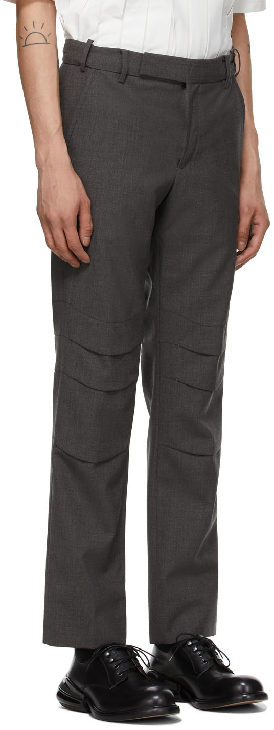 Cornerstone Grey Wool Pleats Trousers Cornerstone