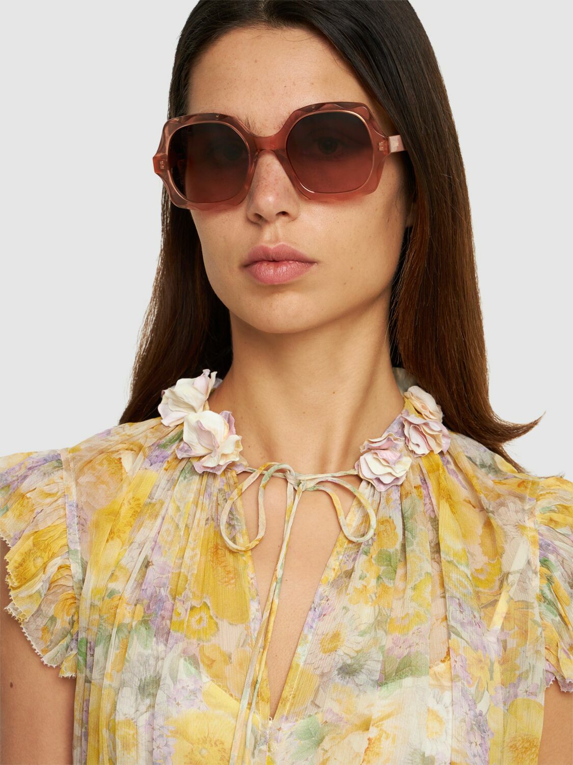 CHLOÉ Scalloped Squared Bio-acetate Sunglasses Chloe display picture 3
