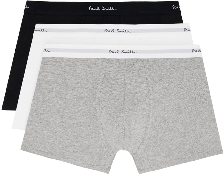 Photo: Paul Smith Three-Pack Multicolor Long Boxer Briefs