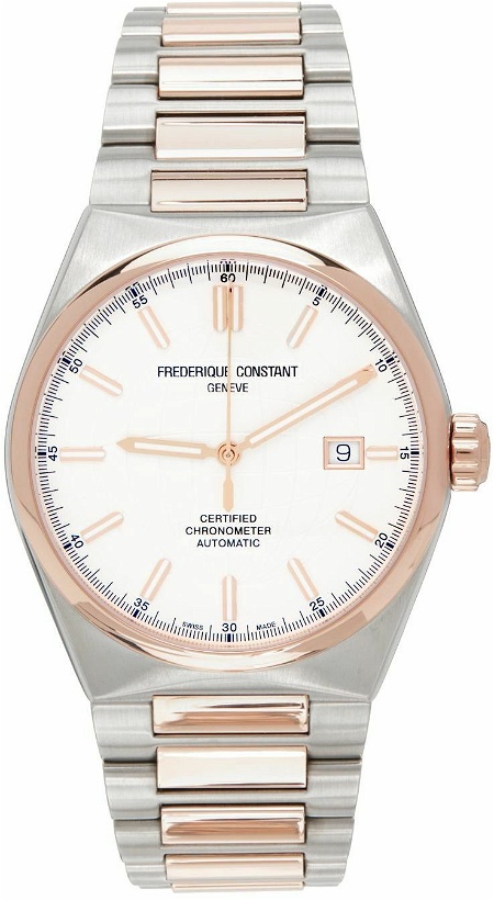 Photo: Frédérique Constant Silver & Rose Gold Highlife Automatic Watch