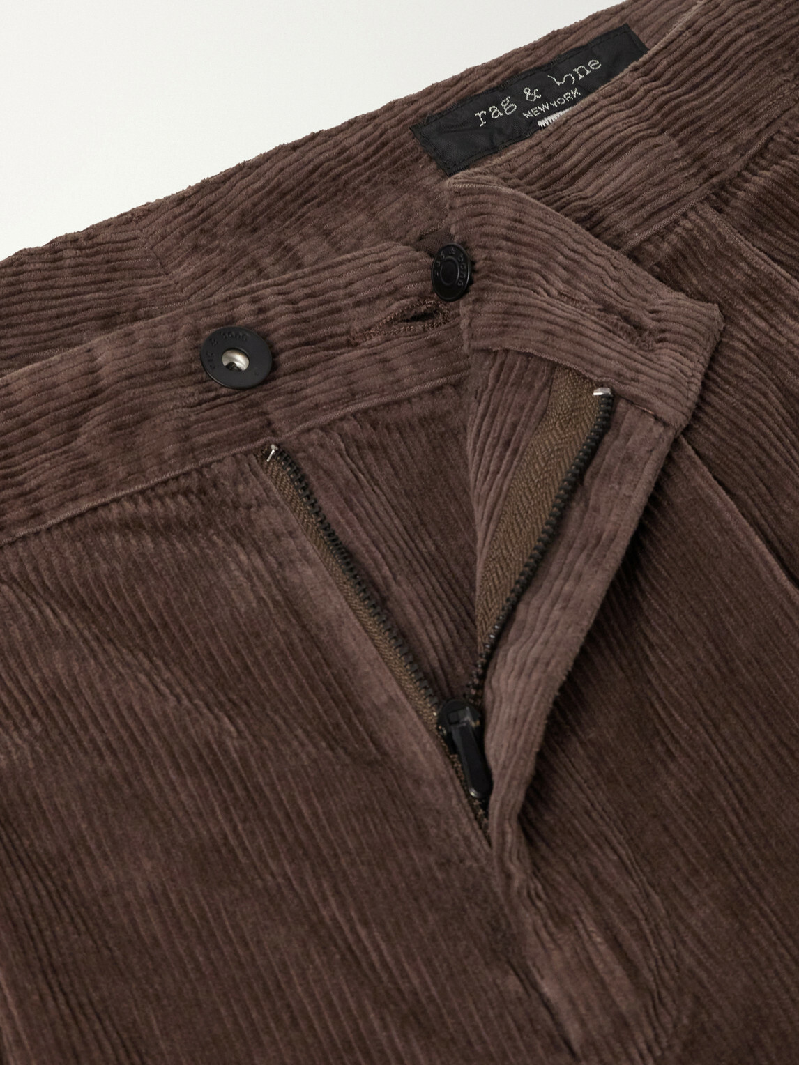 Rag & Bone - Wide-Leg Pleated Cotton-Blend Corduroy Trousers - Brown