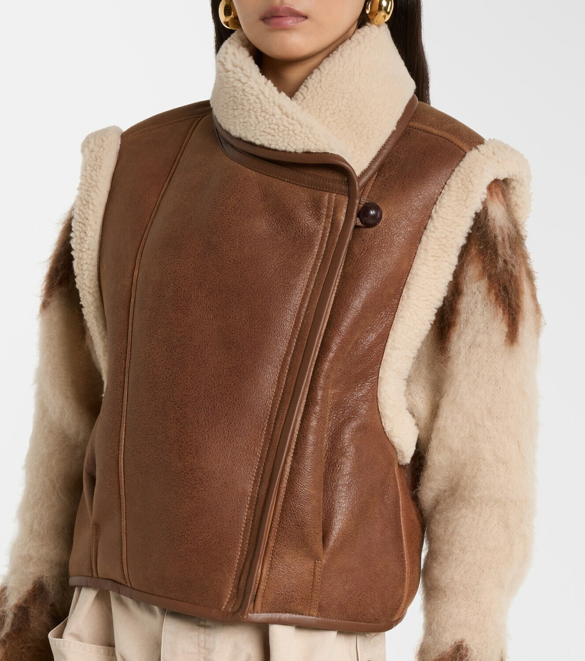 Isabel Marant Alime shearling-trimmed leather vest