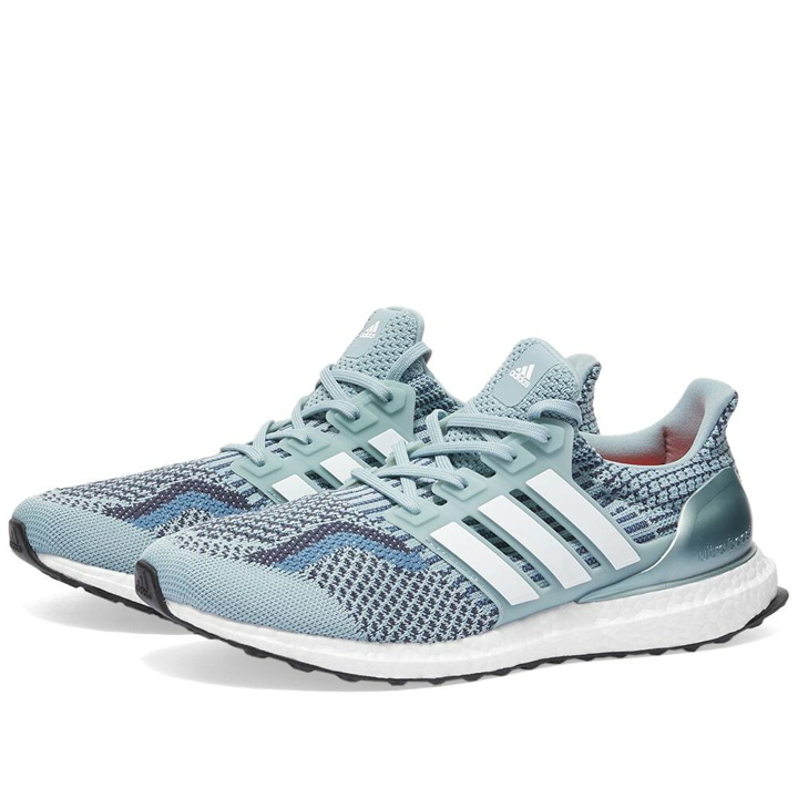 Photo: Adidas Men's Ultraboost 5.0 DNA Sneakers in Magic Grey/White/Shadow Navy