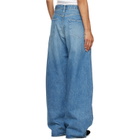 ssstein Blue Deformation Wide Denim Jeans
