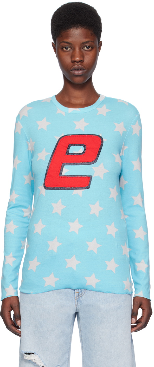 ERL Blue Printed Long-Sleeve T-Shirt