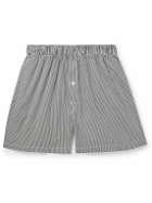 Maison Margiela - Straight-Leg Striped Cotton-Blend Poplin Shorts - Gray