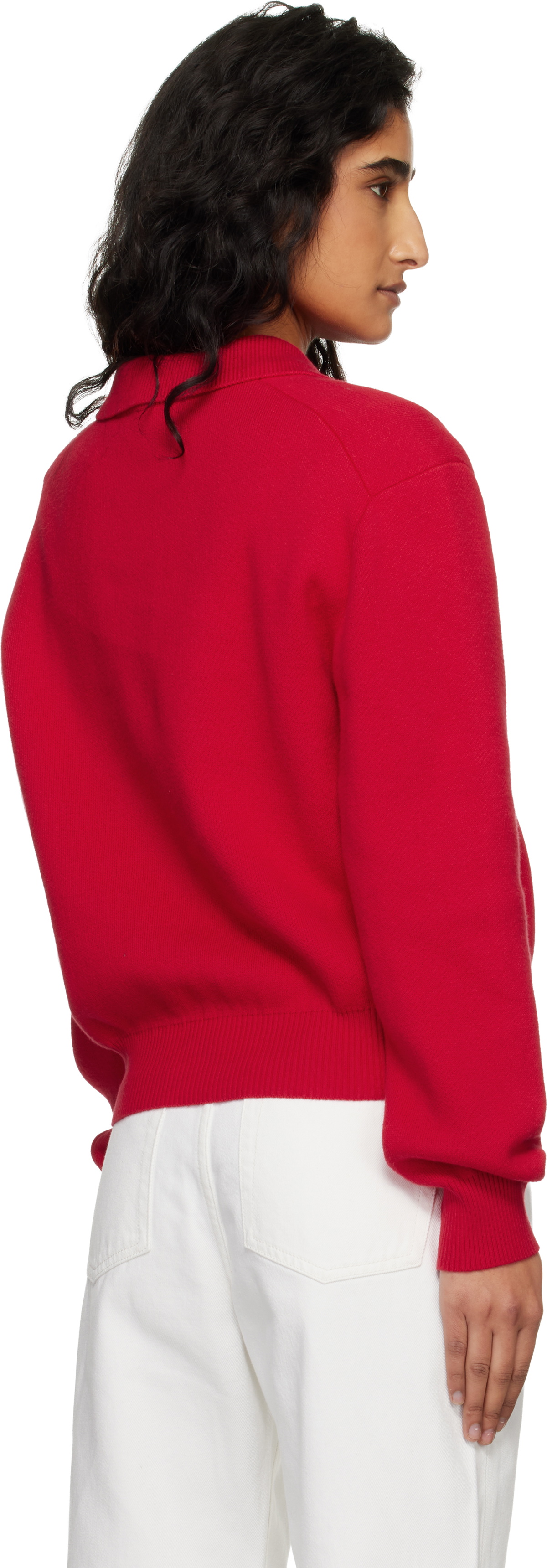 Dunst Red Cashmere Collared Sweater Polo