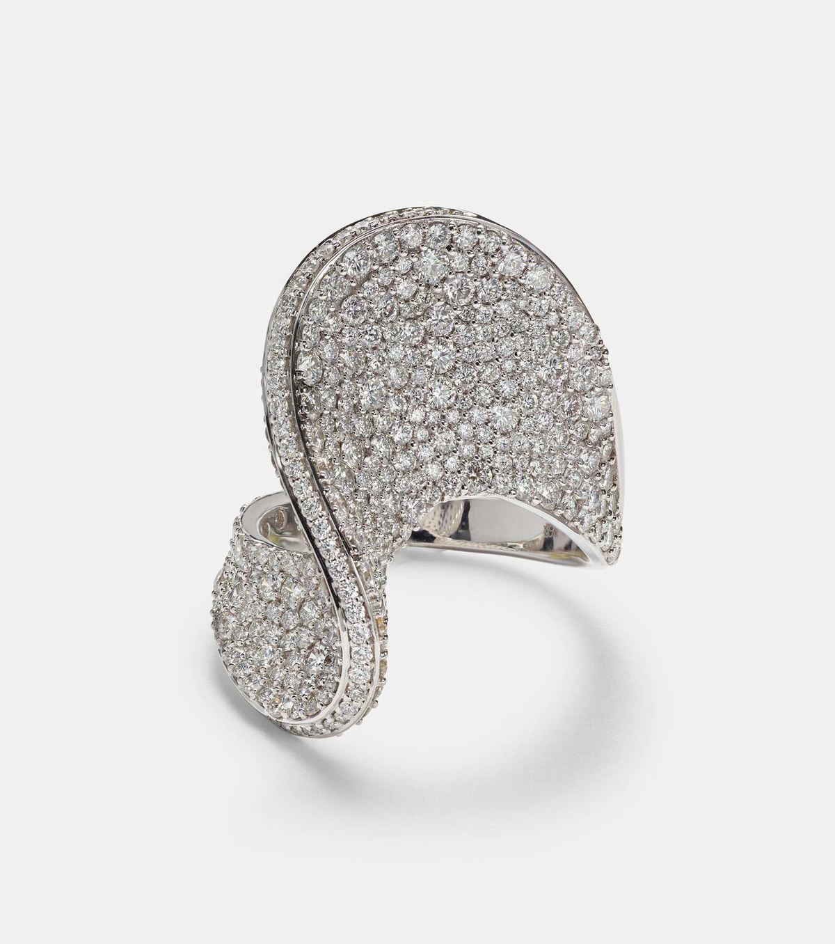 Kamyen 18kt white gold ring with diamonds
