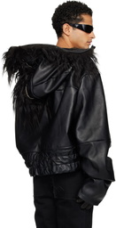 Swampgod Black Dragoncello Cropped Leather Jacket