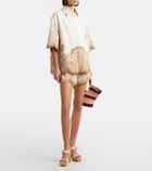 Zimmermann Goldentime Small raffia tote bag