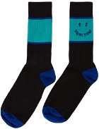 PS by Paul Smith Four-Pack Black & Blue PS Face Socks