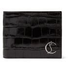 Christian Louboutin - Logo-Appliquéd Croc-Effect Leather Billfold Wallet - Black