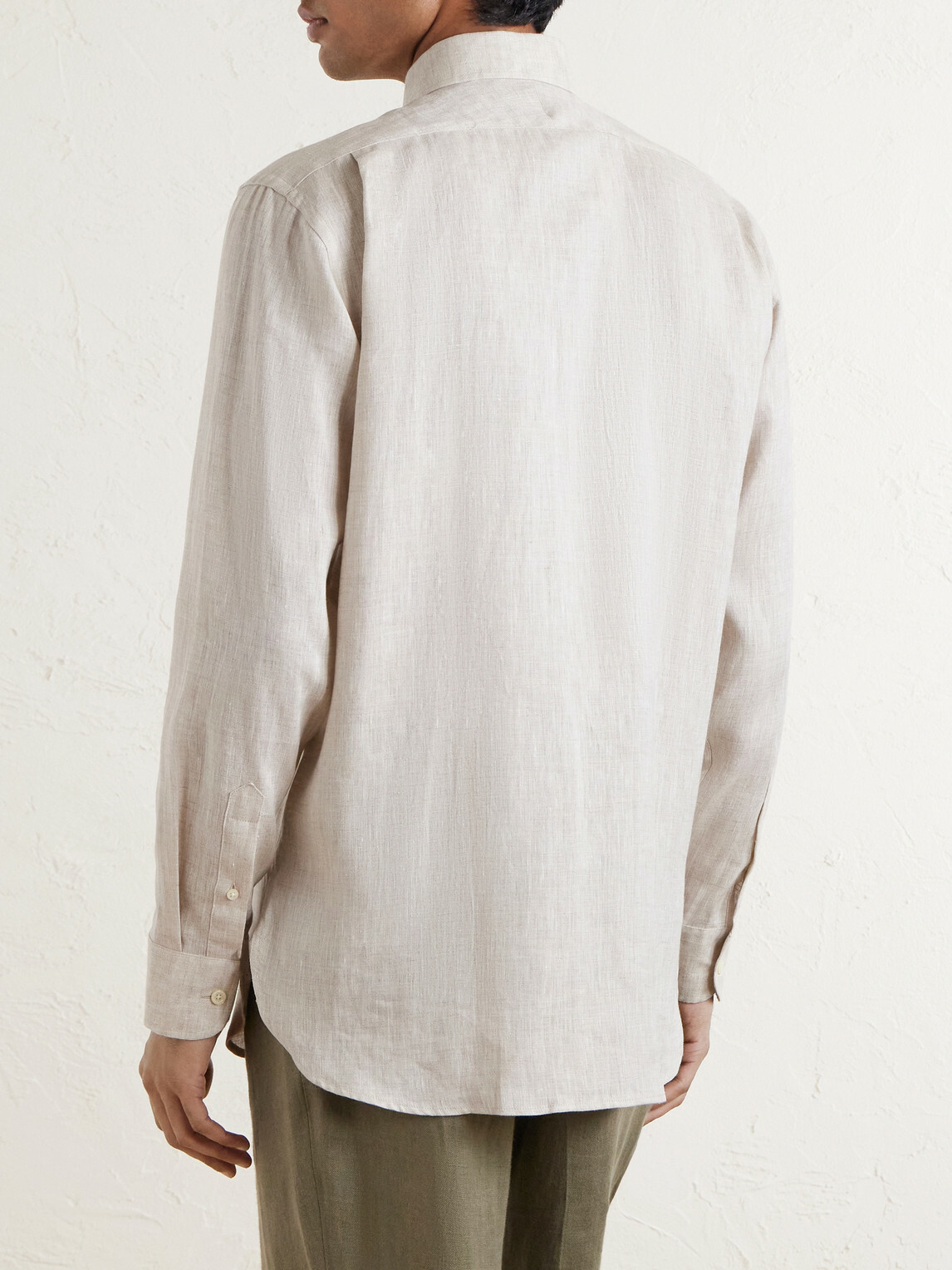 Favourbrook - Bridford Cutaway-Collar Linen Shirt - Gray