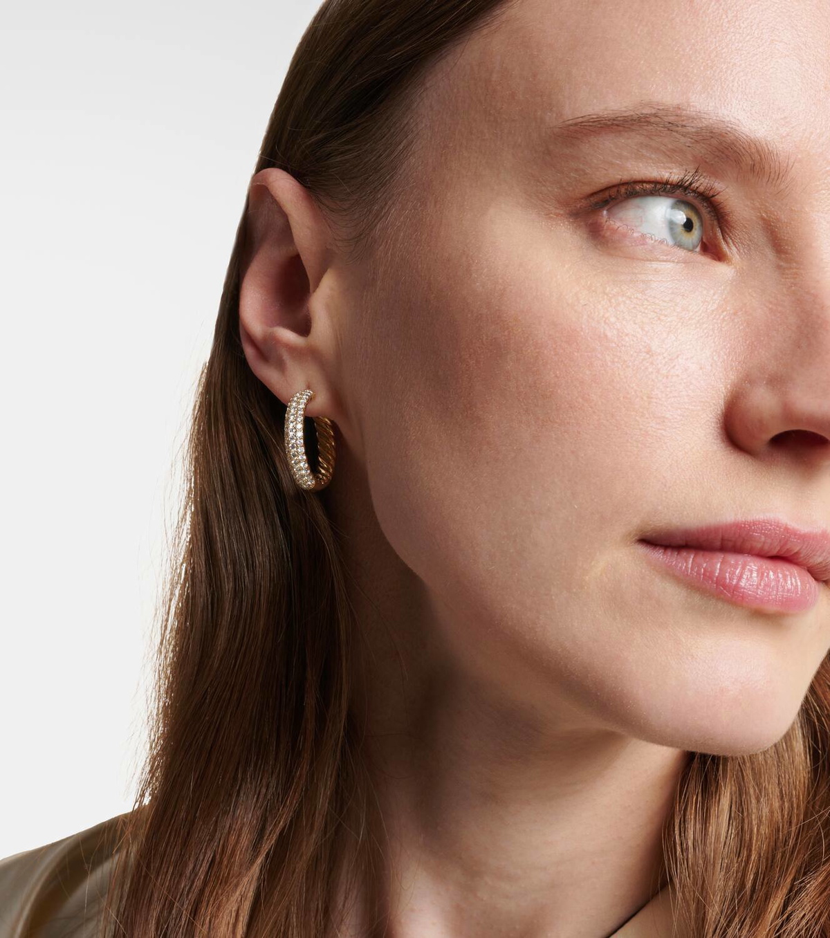 David Yurman DY Mercer® 18kt gold hoop earrings with diamonds