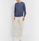 Brunello Cucinelli - Slim-Fit Linen and Cotton-Blend Sweatshirt - Blue