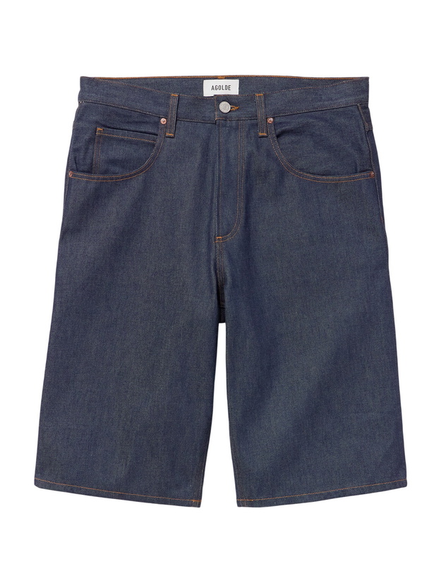 Photo: AGOLDE - Fusion Wide-Leg Denim Shorts - Blue