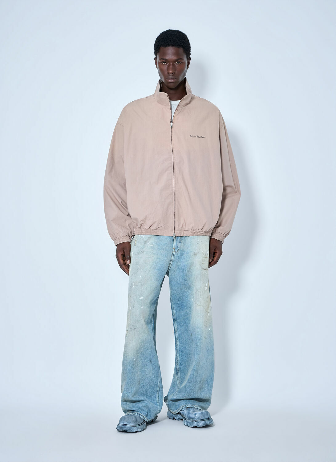 Acne Studios Logo Printed Zip-Up Jacket