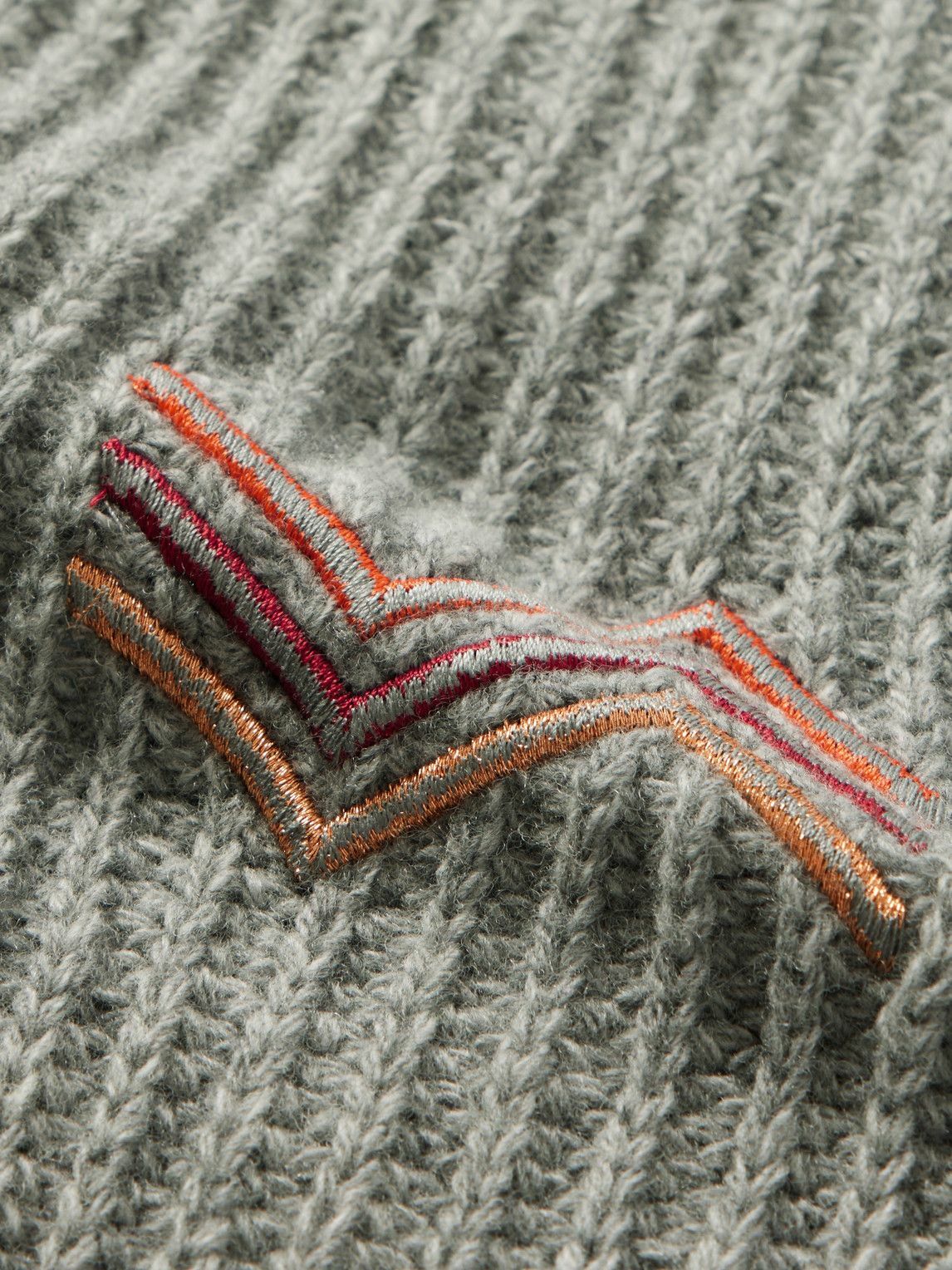 Missoni - Logo-Embroidered Ribbed Wool Scarf