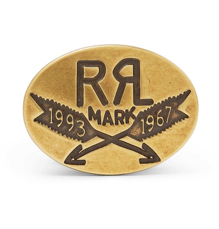 Photo: RRL - Logo-Detailed Burnished Gold-Tone Pin - Gold