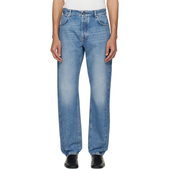 Photo: Givenchy Blue Couture Seam Straight Fit Shadow Washed Jeans