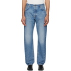 Givenchy Blue Couture Seam Straight Fit Shadow Washed Jeans