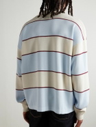McQueen - Oversized Embroidered Piqué Rugby Shirt - Blue