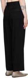 Y's Black Double Tucked Trousers