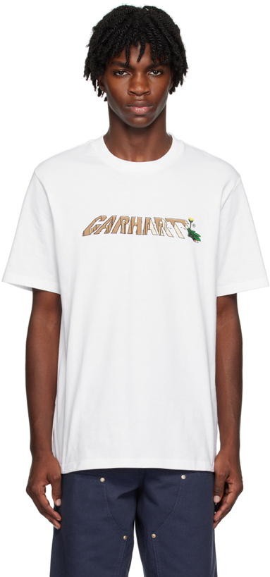 Photo: Carhartt Work In Progress White Dandelion Script T-Shirt