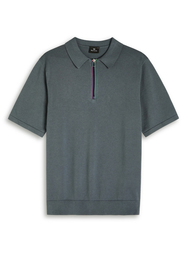 Photo: PS Paul Smith Half-zip Cotton Polo Shirt Grey