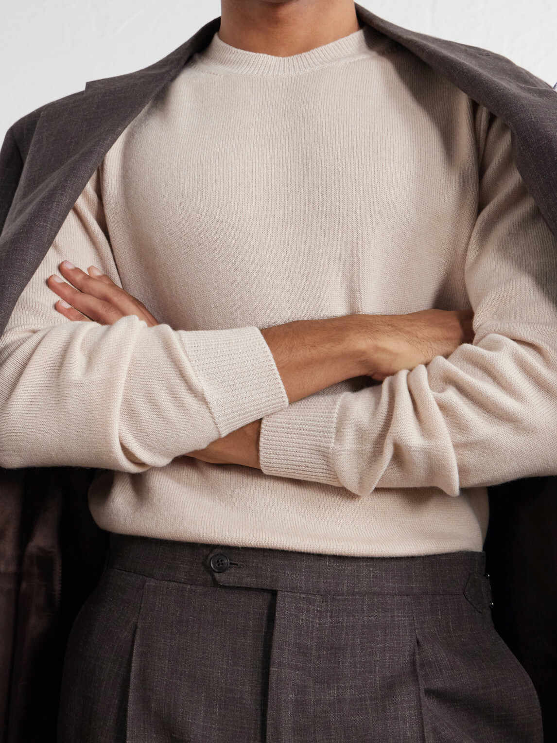 Lardini - Wool and Cashmere-Blend Sweater - Neutrals
