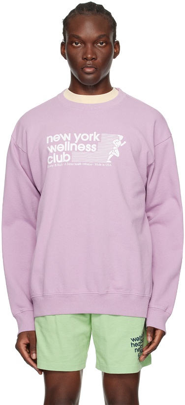 Photo: Sporty & Rich Purple USA Wellness Club Sweatshirt