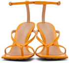 Bottega Veneta Orange Stretch Heeled Sandals