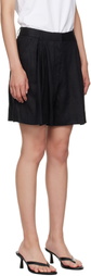 Staud Black Cruz Linen Shorts