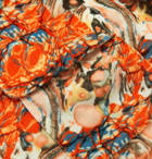 Needles - Camp-Collar Printed Velvet Shirt - Orange