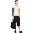 Homme Plisse Issey Miyake Beige Pleated Tricolor Quartet Long Sleeve T-Shirt