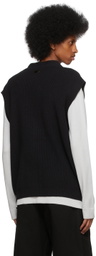 Agnona Black Vest Cardigan