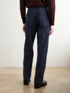 RRL - Straight-Leg Striped Cotton-Jacquard Broken-Twill Trousers - Blue