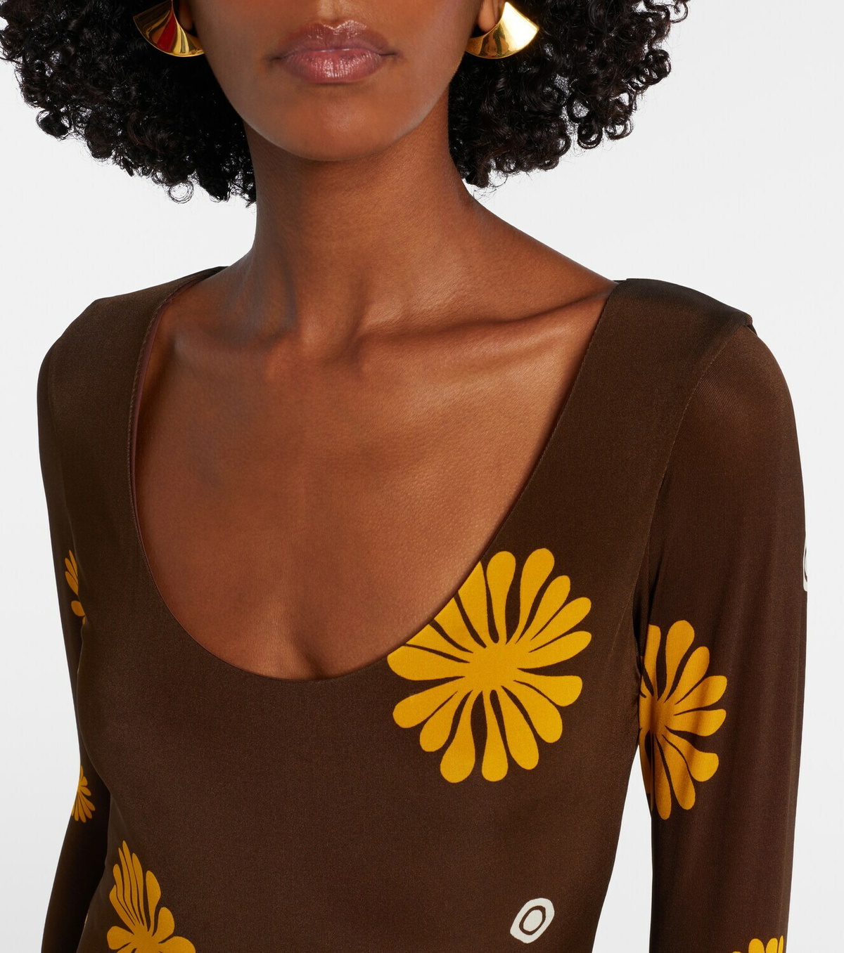 Cala de la Cruz Rocco floral jersey maxi dress