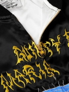 Wacko Maria - Neck Face Embroidered Satin Bomber Jacket - Black