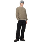 C.P. Company Taupe Crew Neck Brushed Emerized Diagonal Fleece Sweatshirt