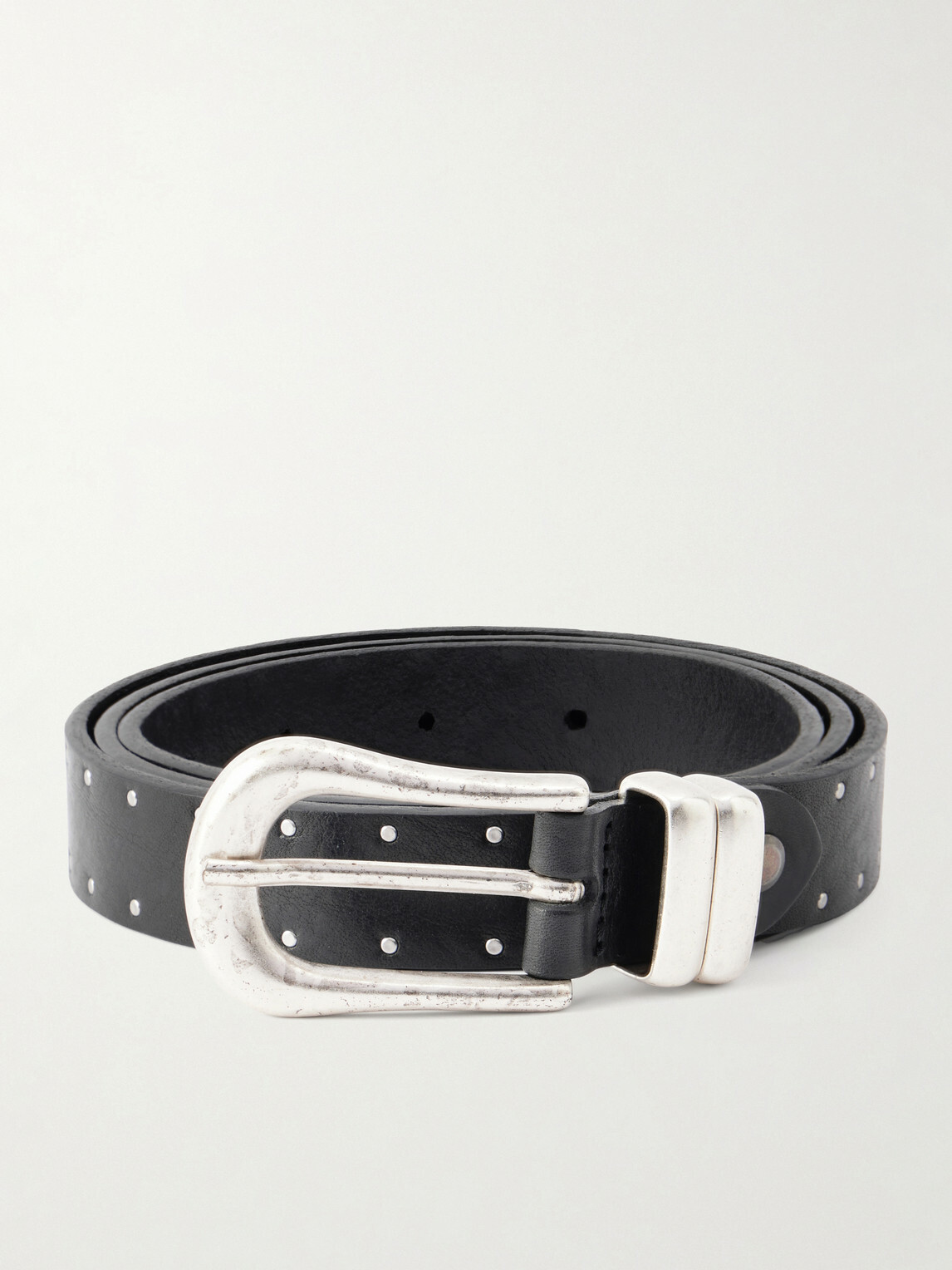 SECOND / LAYER - The Doc 2cm Studded Leather Belt - Black