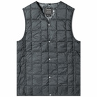 Taion Men's V-Neck Down Vest in Charcoal