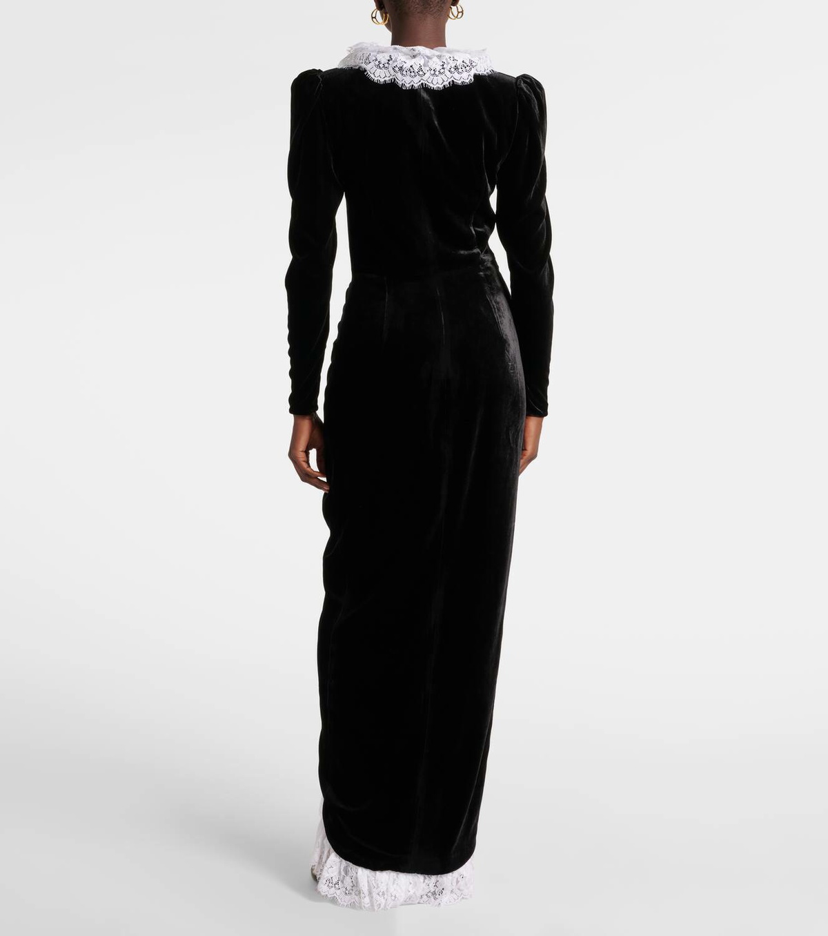 レチシア／LETICIA   E-VELVET(Black) VELVET DRESS WITH LACE BUSTIER – Alessandra Rich